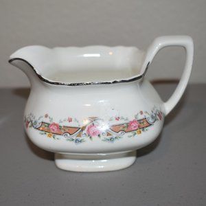 Lido-W.S.George-White VTG "Flower Rim" - Creamer